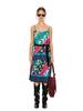 Greedius Flower Diagonal Lining Cami Dress