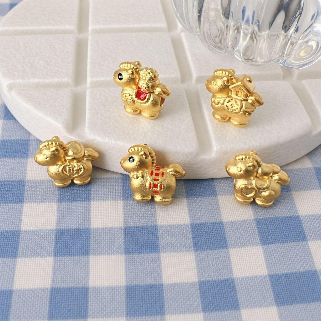 Sterling Silver 999 Year of the Horse Luck Bead for DIY Hand Rope Projects