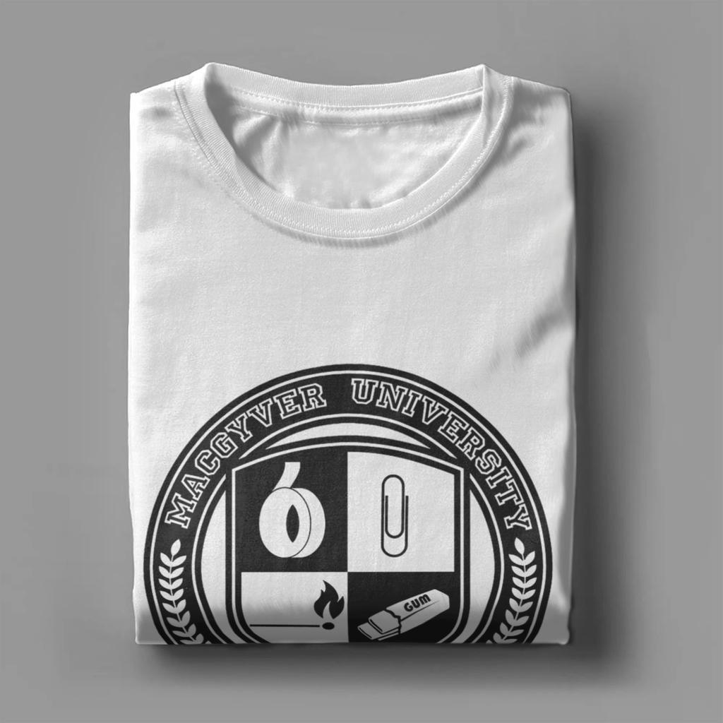 Men's Macgyver University V2 T Shirts Ingenuity Engineering Cotton Clothes Cool Short Sleeve O Neck Tees Plus Size T-Shirts