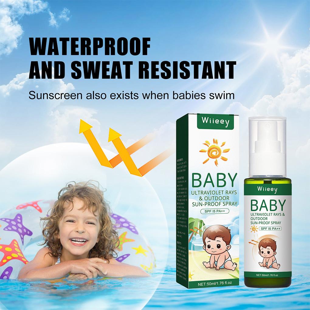 Spray Impermeabile per Bambini all'Aperto Fragranza Delicata Spruzzatore Solare Lavabile Ingredienti Naturali Spray Solari per