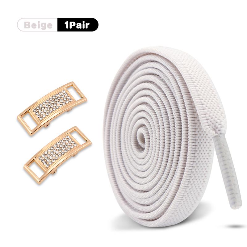 No Tie Shoe laces Diamond Lock Shoelaces Without ties Elastic Laces Sneakers Kids Adult 0.8cm Flat Shoelace for Shoes 1Pair