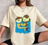 Monster Ice Cream Serpentine Cartoon Printed Tshirt with Cute Style Personalized Creativity Womens Loose Short Sleeved Tshirt