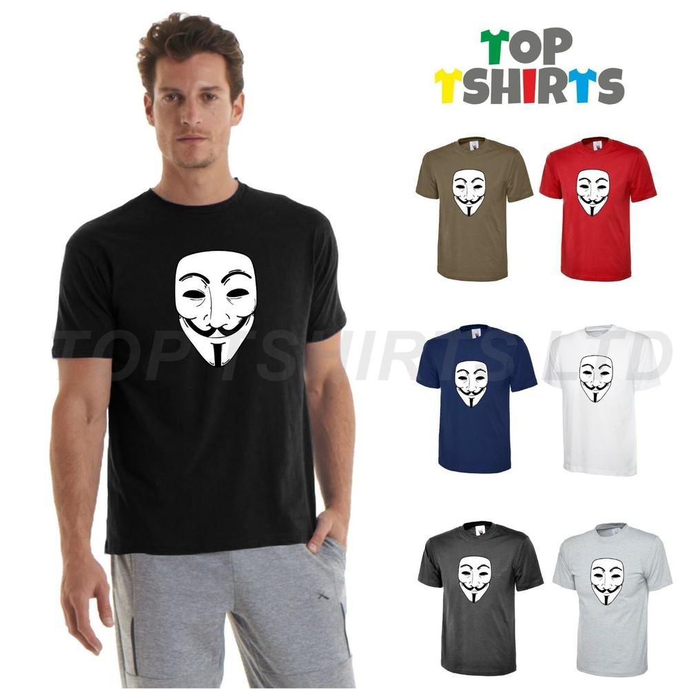 Adult Anonymous V For Vendetta T-shirt We Are Legion Anarchy Anti Government