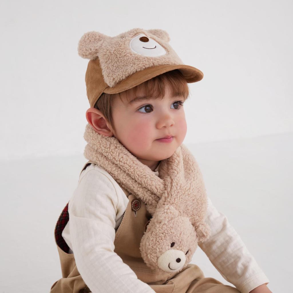 MIKIHOUSE HOT BISCUITS Scarf, Boys and Girls, Beige, No Size, 73-7701-490