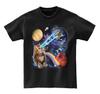 Laser Cat Rainbow Space Earth Astronaut T-Shirt