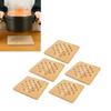 5 Pcs Durable Heat Proof Bamboo Hot Pad Round/Quadrate Portable Bamboo Trivet Heat Resistant Mat Bowl