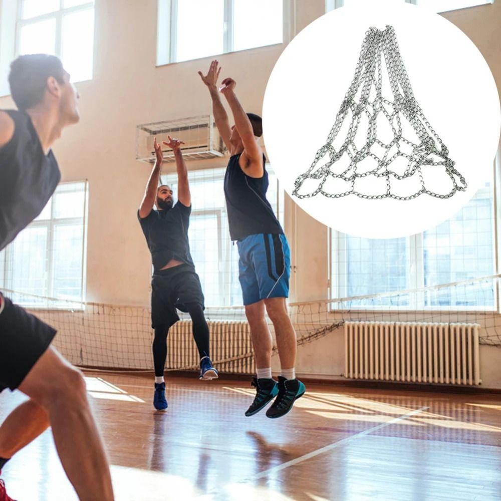 Kovová řetězová basketbalová obruč Galvanizovaná ocel Ocelová basketbalová síť Venkovní hřiště