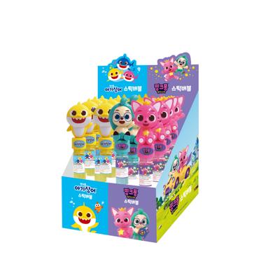 Pinkfong Baby Shark Stick Bubble Soap Bubbles FO-21SB, Mixed Colors, 16 Pieces, Korean Popular Toys