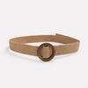 Bohemian-style Belt with Round Wood Buckle, Natural Country Stretch Pp Grass, Natural Women's Belt, Versatile Vacation Belt
