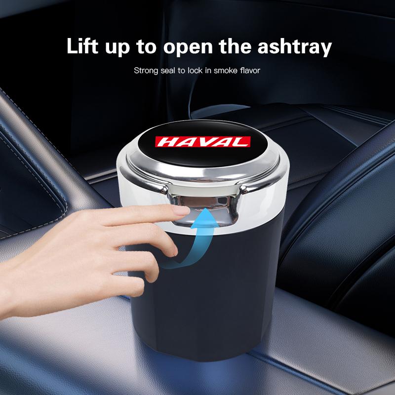 Car Interior Ashtray Portable Garbage Box Storage Barrel For Haval Jolion H1 H6 H2 H9 F7X F7 Dargo H2S M6 H3 H4 H5 H7 H6-Coupe