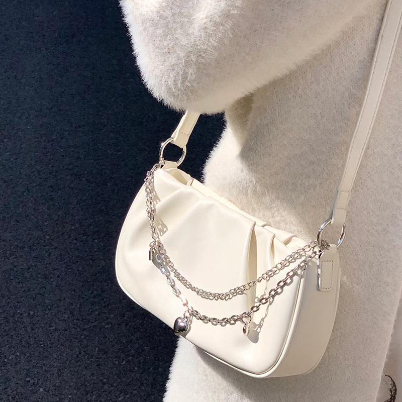 Cloud Pleated Chain Underarm Handbag - Chic Niche Design for Women, Versatile Shoulder & Messenger Style