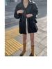 Korean Women's Stylish Single-Breasted Faux Leather Lapel Jacket - Autumn Loose Fit Coat