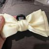 Korean Black Double-Sided Bow Hair Clip with Large Shark Clasp for Women