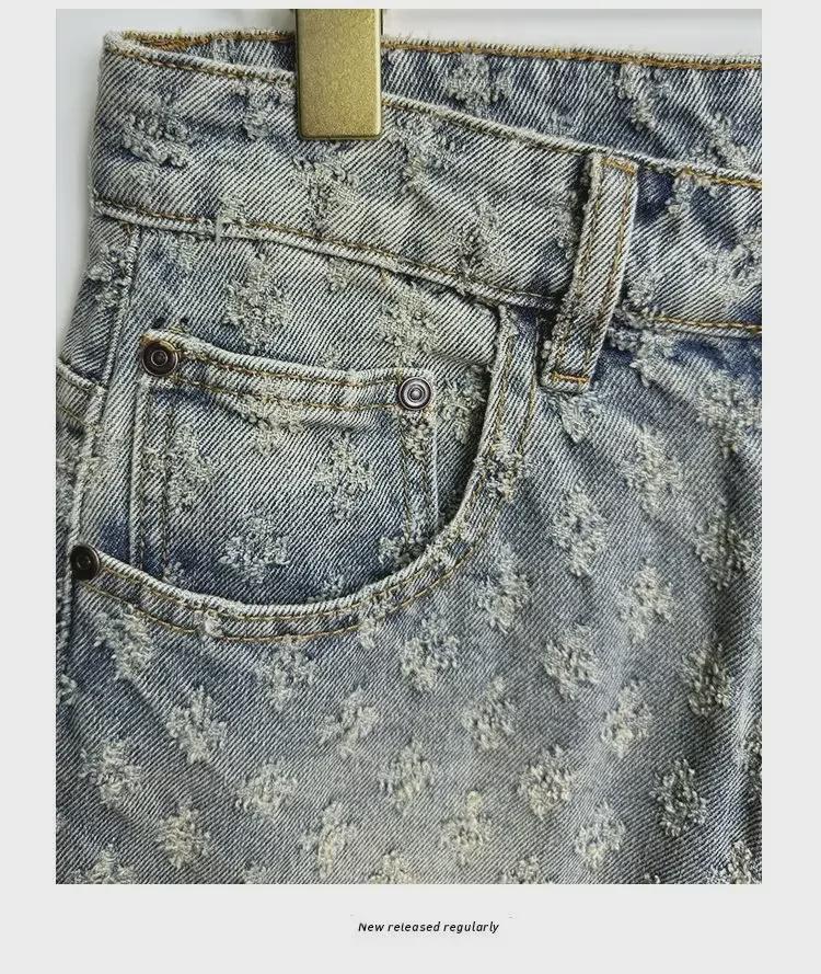 Men's Retro Hong Kong Style Loose Denim Shorts - Trendy Korean Design