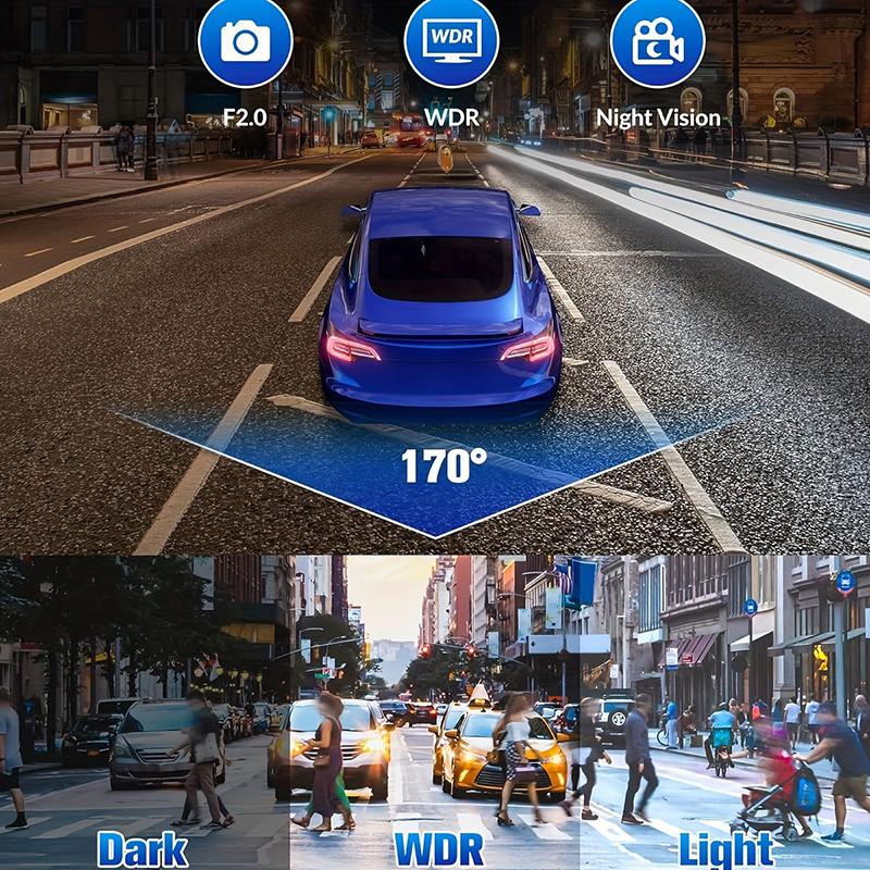 3Channel 1080P Dash Cam for Cars Front and Rear Camera WIFI Car Camera Video Recorder Rear View Camera for Vehicle Car Accessory