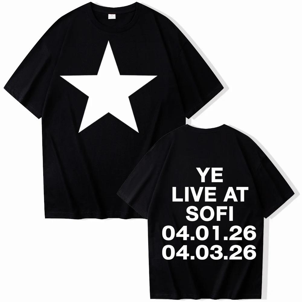 

2026 Summer Fashion Trendy Tee Men Women Vintage Top Bully Kanye West Ye Live At Sofi T-shirt Man Woman Harajuku Short Sleeve O-neck Casual Shirt 4XL