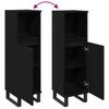 Bathroom Cabinet with Door Black Oak Effect 30 X 30 X 100 Cm