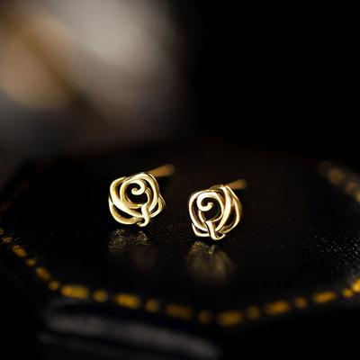 Rose Earrings Small for Women In Summer New Style French Simple Style