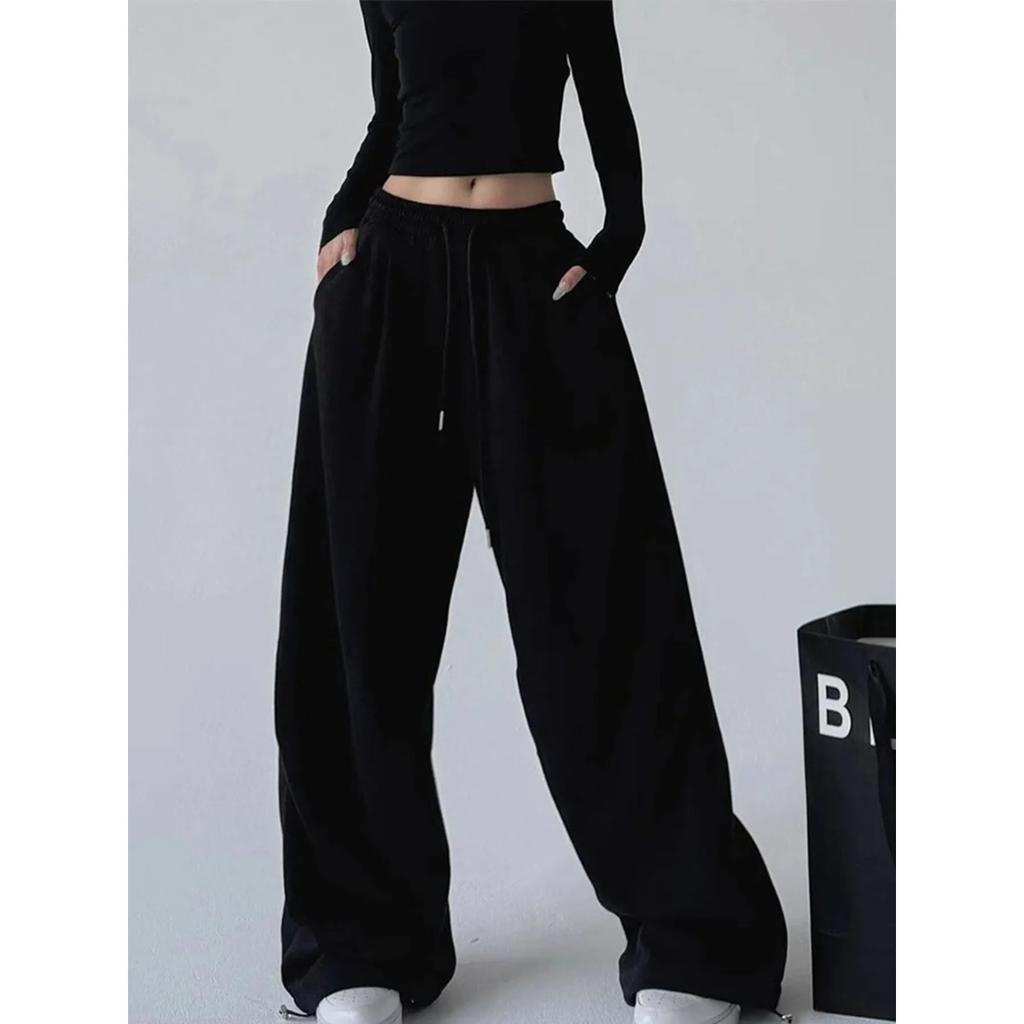 VIONA Y2K Harajuku Wide Leg Sweatpants Women Streetwear Baggy Oversize Gray Sports Pants High Waist Drawstring Casual Joggers Trousers