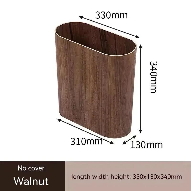 Скандинавский деревянный мусорный бак с прострочкой для дома гостиной спальни кухни туалета щели очень узкие креативные корзина для бумаги ореховое дерево 6950₽