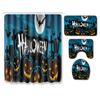 Halloween Shower Curtain Floor Mat Combination Four-Piece Set Bathroom Toilet Carpet Door Mat