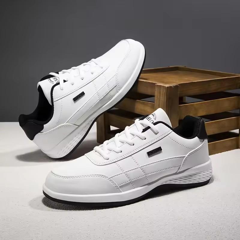 Shoes for Lace Up Footwear Vulcanized Men Leather Sneaker Casual Comfortable Non-Slip  Sports Shoes Men Outdoor Footwear Tennis