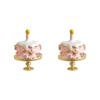 Enamel Birthday Cake Stud Earrings Childishness Zircon Mousse Cake Earrings Korean Style Y2K Ice Cream Ear Studs Gift