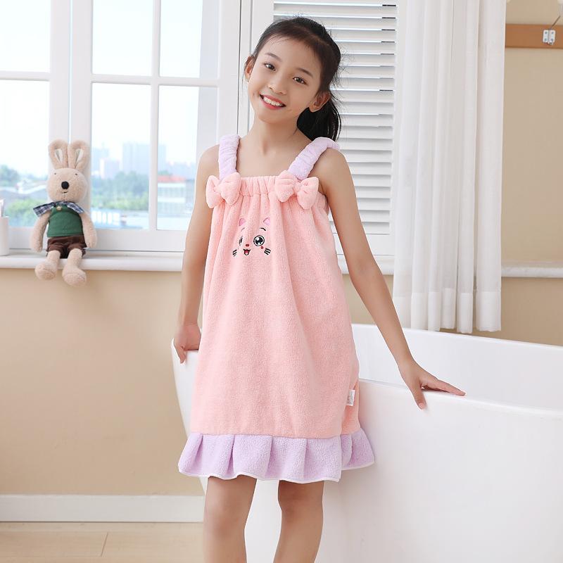 Bath Towel, Camisole Bath Dress, Coral Fleece Is Water-Absorbent And Quick-Drying, Can Be Worn As An Outer Sleeveless Bathrobe, Vest-Style Tie-Up