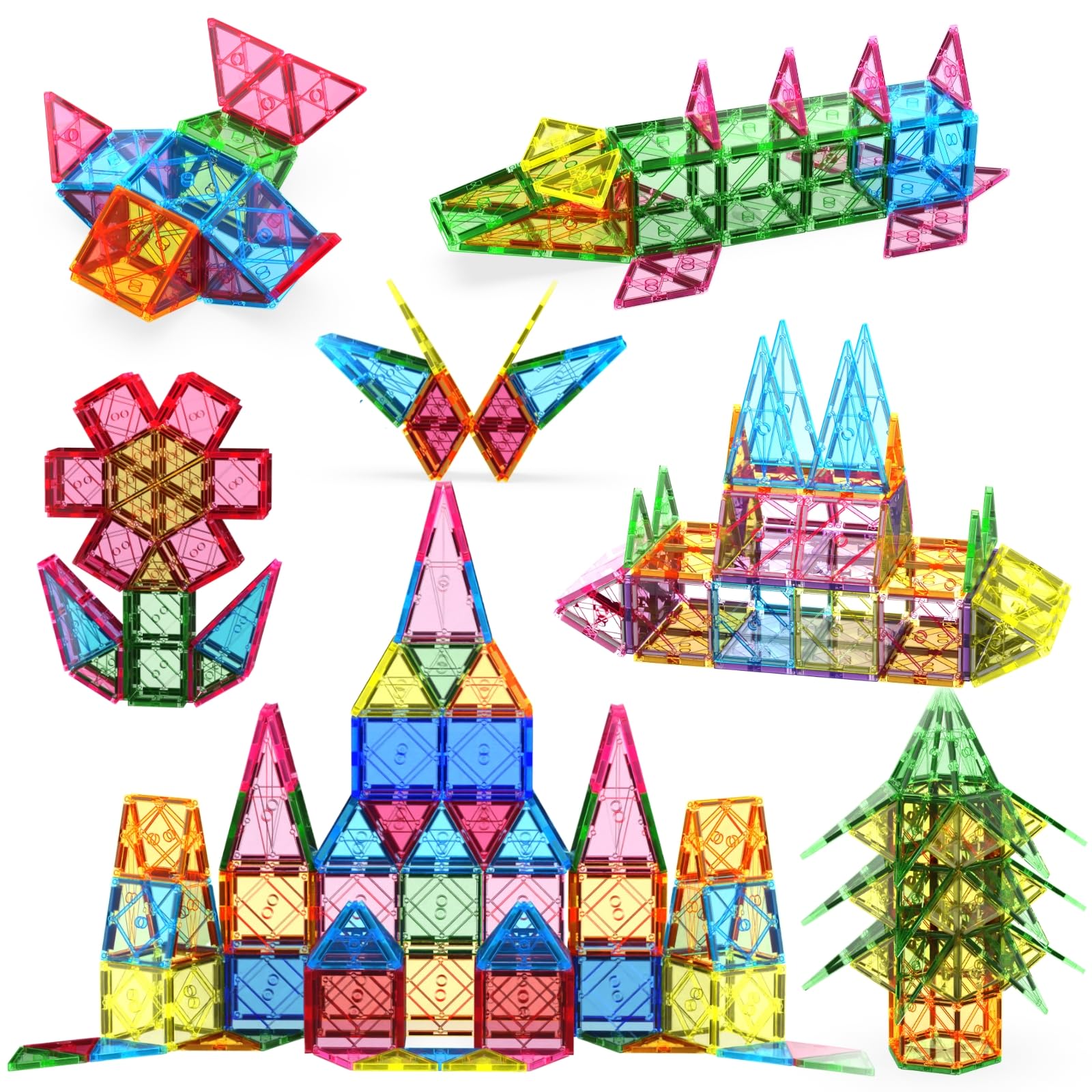 

Магнитные блоки 88 шт. Прозрачный цвет Развивающая игрушка Магнитные блоки Конструктор Возраст Рождество Безопасный АБС Японская инструкция 7,5 см 3,