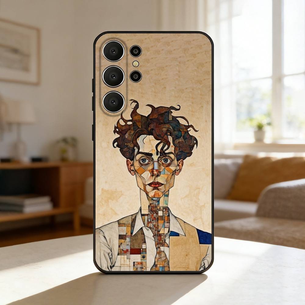 E-Egon S-Schiele Phone Case For Samsung S26,S25,24,23,22,30,21,10,9,Ultra,Plus,Lite,Black Soft Case