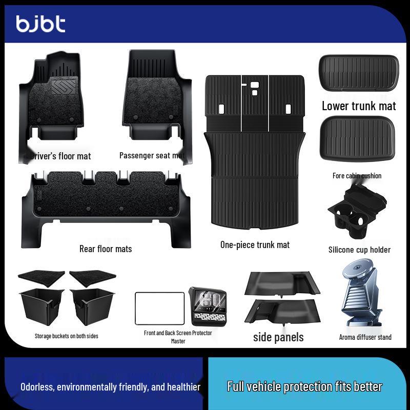BJBT Full Coverage Non-Slip Floor Mats for Tesla Model Y 2023, TPE Injection Molded