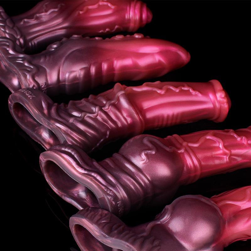 N-5214 Men's Thickened Silicone Wolf Tooth Sleeve - Enlarged Erotic Knot Design.
