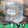 Transparent Outdoor Camping Water Bucket with Faucet and Lid - Food Grade Square Storage Container for Drinking Water