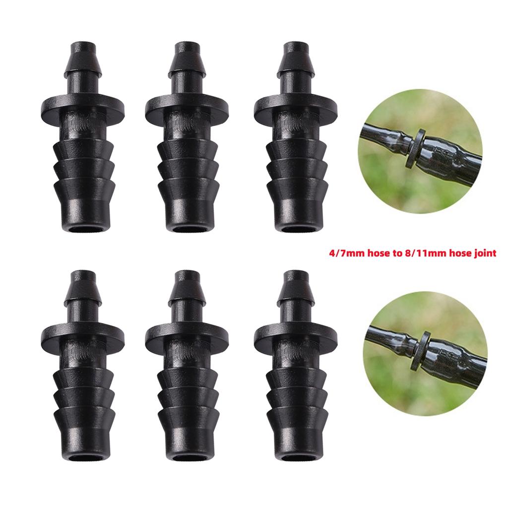 4/7mm Hose to 8/11mm Hose Straight Connector Garden Greenhouse Agriculture Micro-spray Irrigation Multi-barbs Joint 20/50/100Pcs