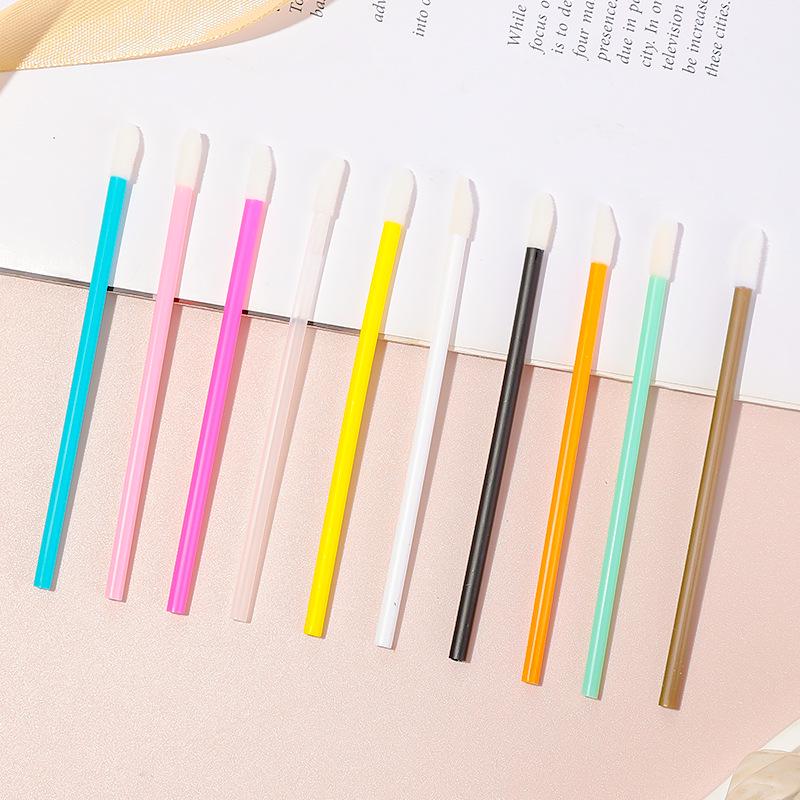 Compact Nylon Lip & Eye Makeup Brush - Disposable, Hollow Rod Design for Lipstick, Lip Gloss, and Eyeshadow Application
