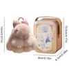 Bunny Pendant Keychain with Tin Box Rabbit Shape Fur Keychain Fluffy Bag Car Charm Key Ring Jewelry For Car Bags Backpacks Gift