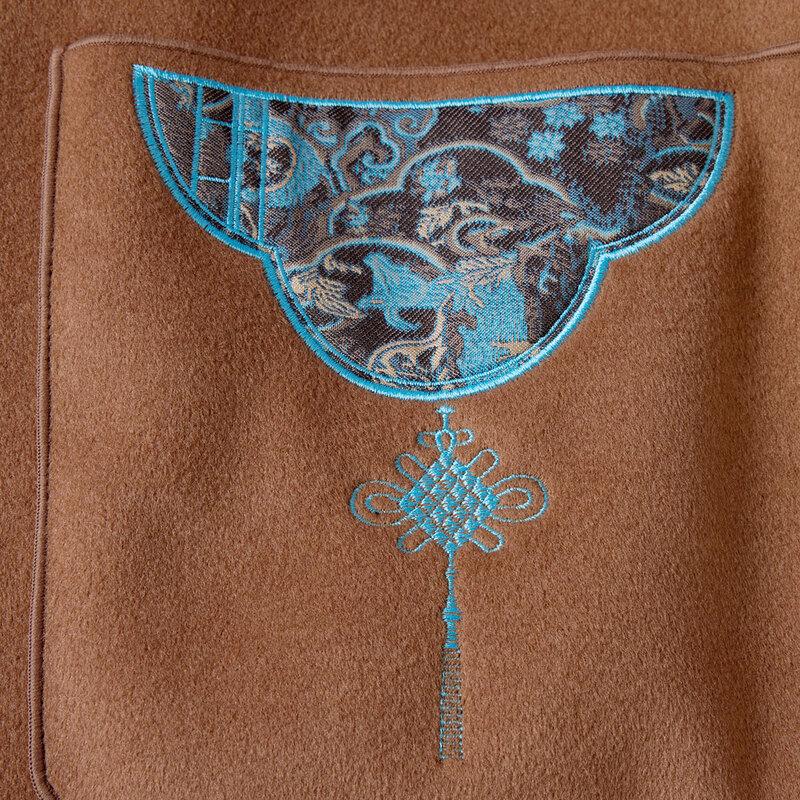 Pasite Women's New Chinese Embroidered Wool Coat