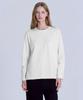 BASIC HOUSE Women'S 40-Count Relaxed Fit Crew Neck Long Sleeve T-Shirt Ivory Lats0207