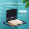 Stainless Steel Soap Dish Holder Single Layer Drain No Drilling Wall Mounted Draining Soap Rack For Bathroom Shower Storage