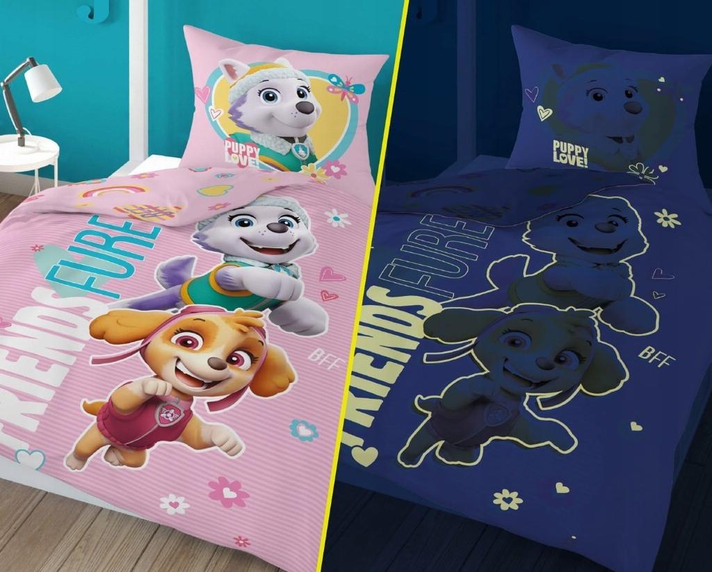 Fluorescent cotton bedding 160x200cm PAW PATROL FRIENDS FUREVER