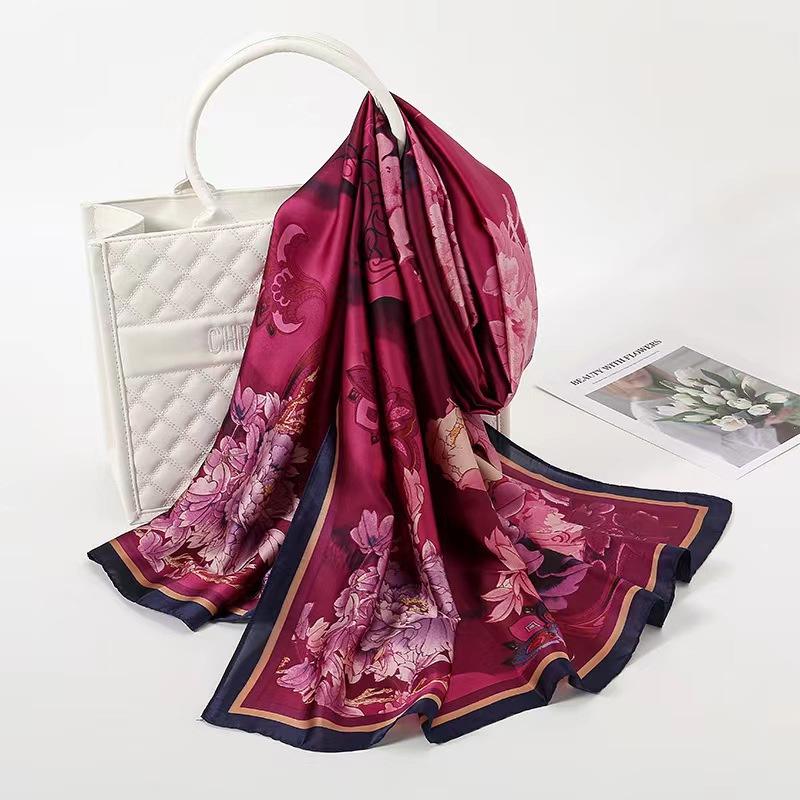 High-End Women's Chinese Style Silk Scarf: Summer Liji Brocade, 90x180, Sun Protection, Perfect Gift Shawl