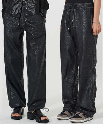 DEAR,ME 3-Mix String Leather Jogger Pants [Black]