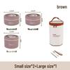 Round Multi-layer Stainless Steel Insulated Bento Box with Lid - Microwaveable Lunch Container for Office and Students.