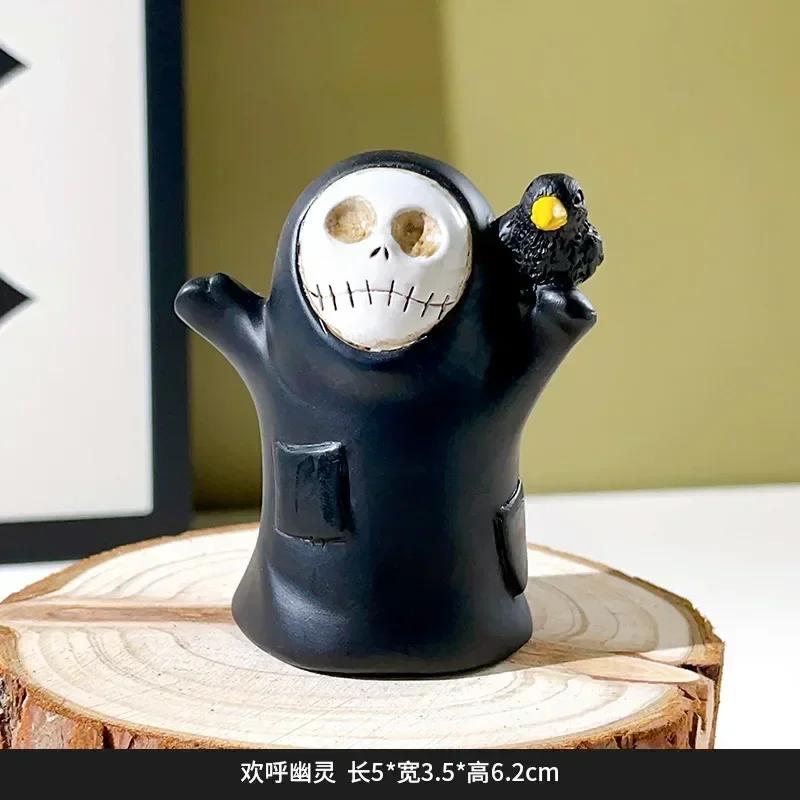 New Halloween Skull Witch Decoration Ghost Holiday Party Cute Ghost Statue Room Decoration Table Decoration & Accessories