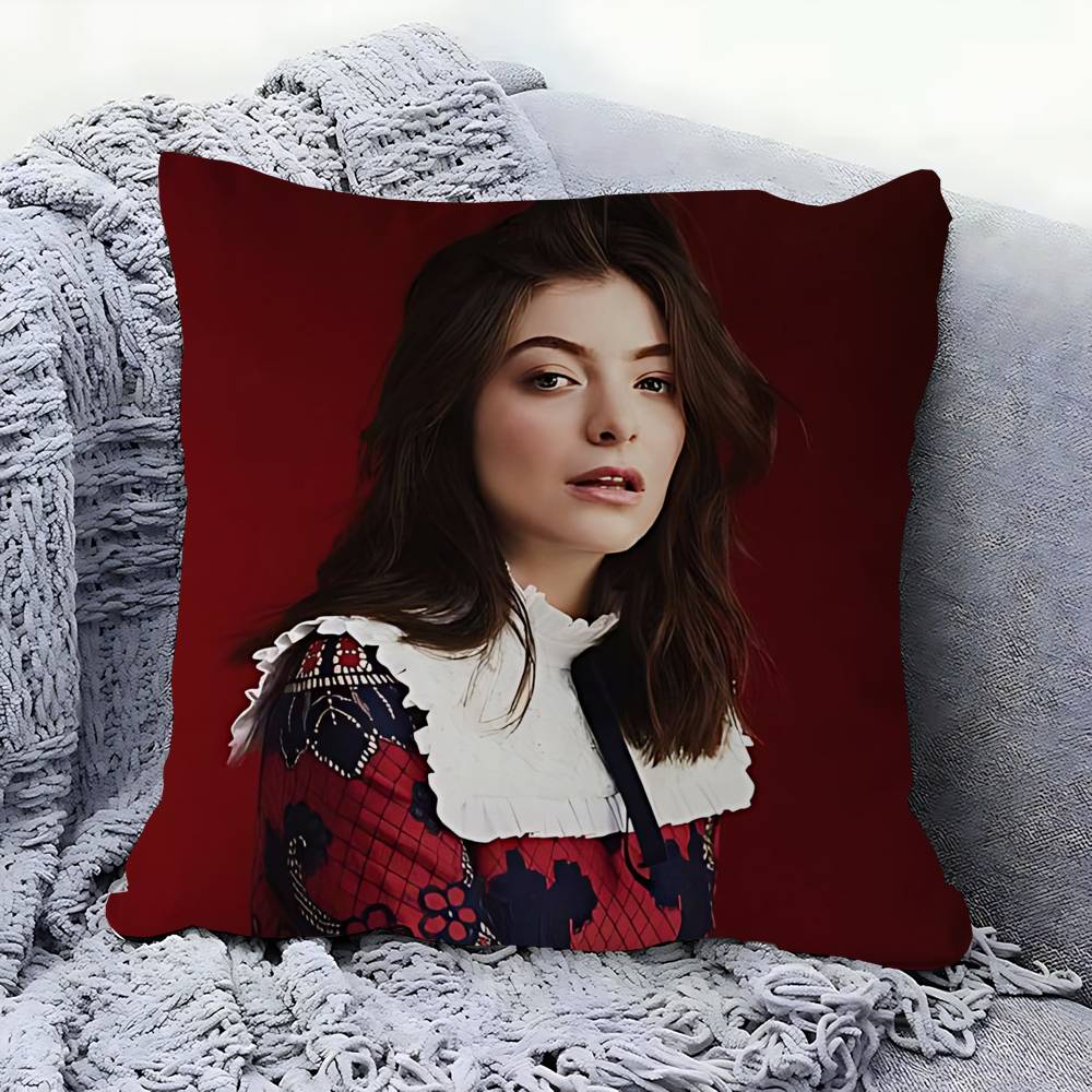 

Певица L-Lorde Мелодрама Стежок Наволочка Подушка Диванная Наволочка Украшение Дома Комнаты Детский Подарок 12x12Inch