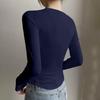 Women's Fashionable And Casual Color Long Sleeve Base Layer Top