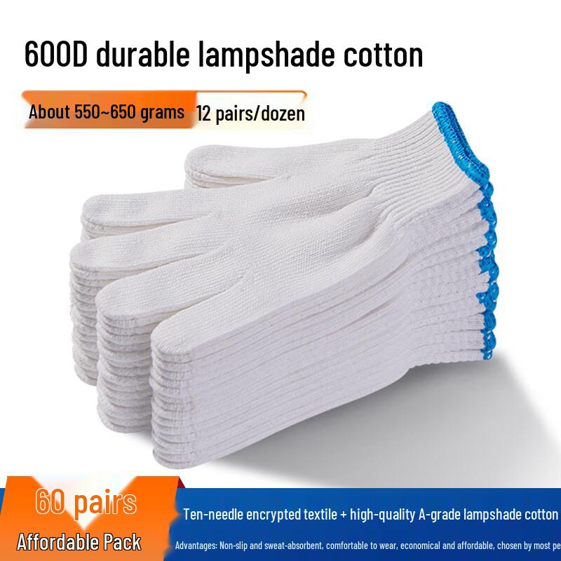 Durable Cotton Work Gloves with Nylon Protection