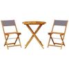 VidaXL Ensemble de bistro 3 pcs anthracite tissu et bois massif, ensemble de bistro de jardin, ensemble de balcon, ensemble 3281845