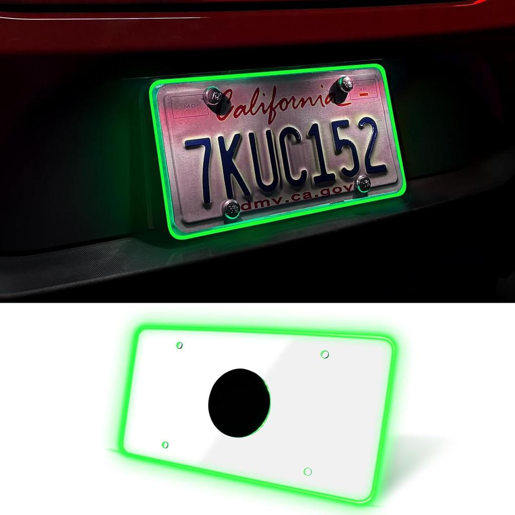 Waterproof LED License Plate Frame - Easy to Install License Plate Frame with Light, Universal License Plate Light with Anti-Scratch ABS Cover,