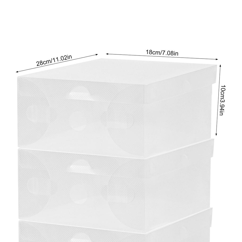 20-Piece Stackable Shoe Boxes – Flip-Top Design with Ventilation Holes – Translucent White Storage Organizer